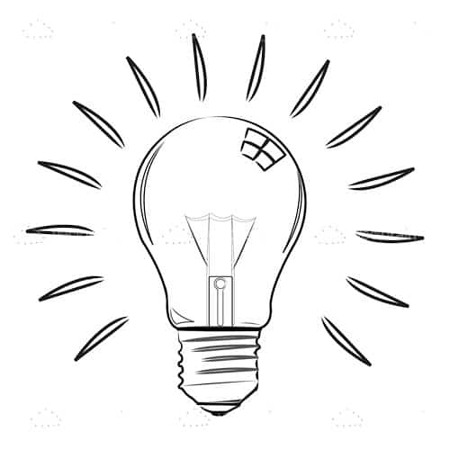Abstract Lightbulb in Sketch Style
